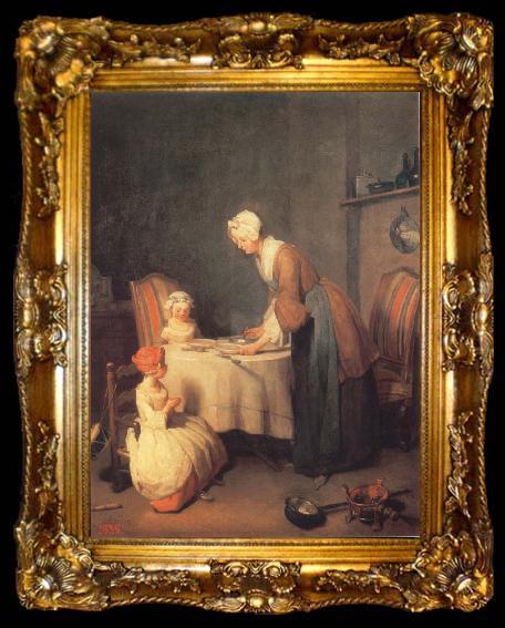 framed  Jean Baptiste Simeon Chardin Saying Grace, ta009-2